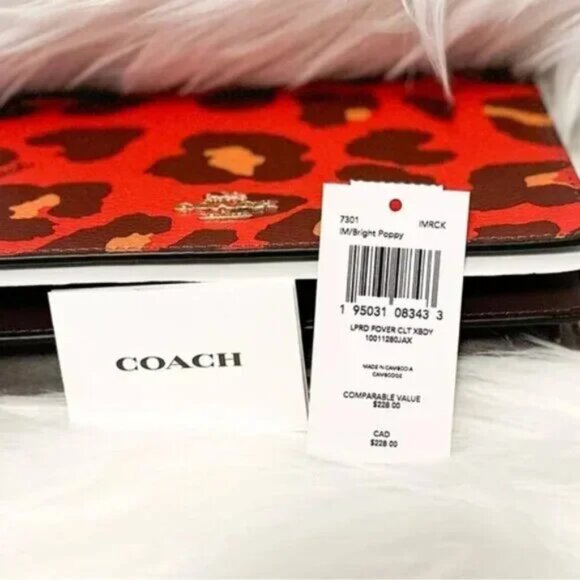 9 | 🍁Coach Anna Foldover Crossbody Clutch with Leopard Print - Picture 5 of 5
